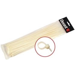 CABLE TIE SET 300x4.7MM WHITE NYLON 50X
