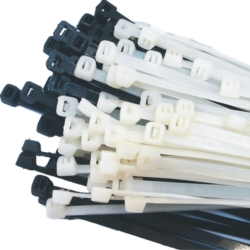 CABLE TIE SET 300x4.7MM WHITE NYLON 50X