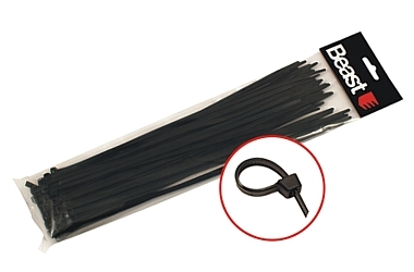 CABLE TIE SET 300x4.7MM BLACK NYLON 50X CABLE TIE SET 300x4.7MM BLACK NYLON 50X