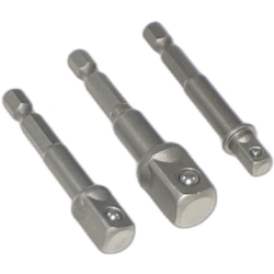SOCKET ADAPTER 1/2" 3/8" 1/4" HEX SHANK 3X