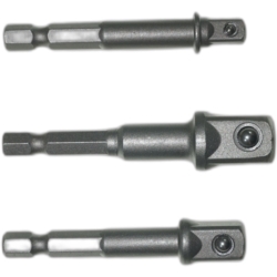 SOCKET ADAPTER 1/2" 3/8" 1/4" HEX SHANK 3X