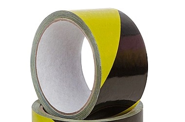 VYSTRAZNA PASKA 80MM x 100M BLACK/YELLOW VYSTRAZNA PASKA 80MM x 100M BLACK/YELLOW