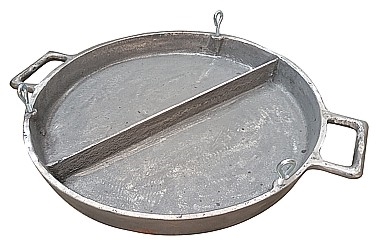 PATELNIA ŻELIWNA MASYWNA DUŻA IMPREZA DZIELONA 6,5X55CM 25KG GRILL MASTER