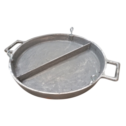 PATELNIA ŻELIWNA MASYWNA DUŻA IMPREZA DZIELONA 6,5X55CM 25KG GRILL MASTER