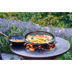 PATELNIA ŻELIWNA MASYWNA DUŻA IMPREZA DZIELONA 6,5X55CM 25KG GRILL MASTER