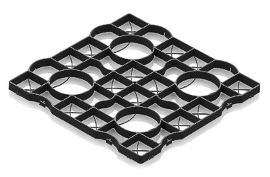 GAZONOVAYA RESHETKA DLIA PIESZEHODOV 50 x 50 x 2,5CM BLACK  FOOT TRAFFIC BLACK