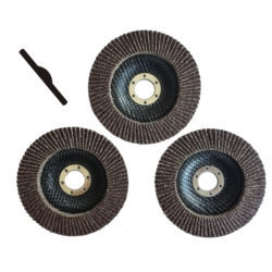 FLAP ABRASIVE DISCS THREE-PACK P100 125/22MM 3X