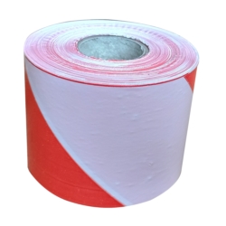 WARNING TAPE  WHITE-RED 75MM x 250M