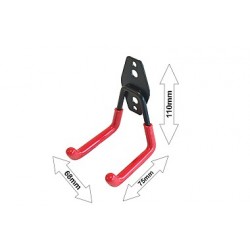 WIESZAK HAK UCHWYT ŚCIANA PODWÓJN Z POWŁOKĄ GUMOWĄ RED 75X68X110MM STEEL MAX 15KG