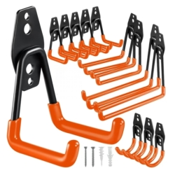 WIESZKAKI HAKI UCHWYTY NA ŚCIANĘ ZESTAW 12EL. 12PCS RED 190X65x160MM STEEL MAX 15KG