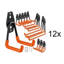 WIESZKAKI HAKI UCHWYTY NA ŚCIANĘ ZESTAW 12EL. 12PCS RED 190X65x160MM STEEL MAX 15KG