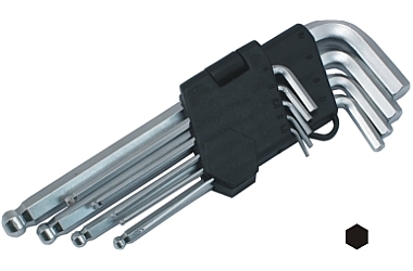 KLUCZE IMBUSOWE Z KULISTYMI KOŃCÓWKAMI DŁUGIE 1.5-10MM Cr LONG 9X