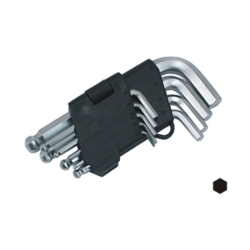 KLUCZE IMBUSOWE Z KULISTYMI KOŃCÓWKAMI KRÓTKIE 1.5-10MM Cr SHORT 9X