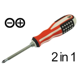 WKRĘTAK ŚRUBOKRĘT DWUSTRONNY PŁASKI I KRZYŻAK 2 IN 1 DOUBLE END US-FLAG 65-120MM