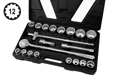 ZESTAW KLUCZY NASADOWYCH 3/4'' 19-50MM 12-STAR HEAVY DUTY 21X ZESTAW KLUCZY NASADOWYCH 3/4'' 19-50MM 12-STAR HEAVY DUTY 21X