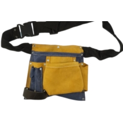 PAS NA NARZĘDZIA MONTERSKI SKÓRZANY KIESZEŃ 20x20CM 5 POCKETS FULL LEATHER DOUBLE COLOUR