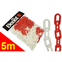 ŁAŃCUCH OSTRZEGAWCZY 5M PVC SIGNAL RED/WHITE