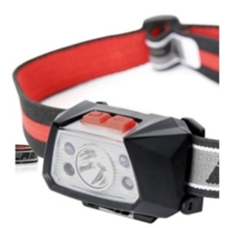 LATARKA NA GŁOWĘ LED 3W+ 2red LED SENSOR 900mAh lithium USB