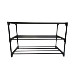 SZAFKA NA BUTY PÓŁKA REGAŁ STOJAK NA OBUWIE 60x28x38 3-TIER BLACK PLASTIC+METAL