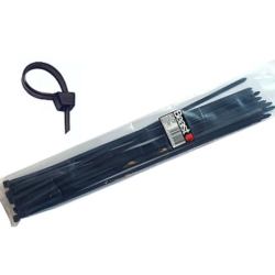 OPASKA TRYTKA TAŚMA KABLOWA ZACISKOWA CZARNA 20SZT 530x7.6MM BLACK NYLON 20X
