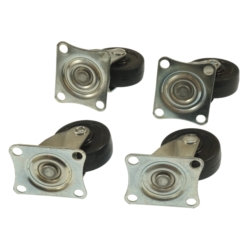 RUEDAS GIRATORIAS P. MUEBLES - GOMA: PISO RAYAS 32MM RUBBER 4X