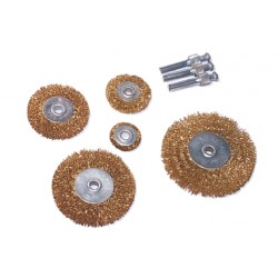 BROSSES EN FIL ROTATIVES PLATES ACIER/LAITON, 5X 1''-1.5''-2' '-2.5''-3'' 5X