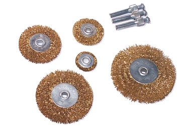 BROSSES EN FIL ROTATIVES PLATES ACIER/LAITON, 5X 1''-1.5''-2' '-2.5''-3'' 5X