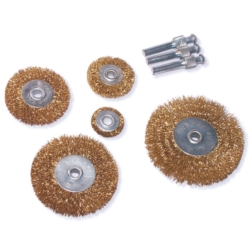 BROSSES EN FIL ROTATIVES PLATES ACIER/LAITON, 5X 1''-1.5''-2' '-2.5''-3'' 5X