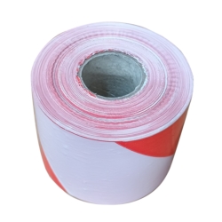 WARNING TAPE  WHITE-RED 75MM x 250M
