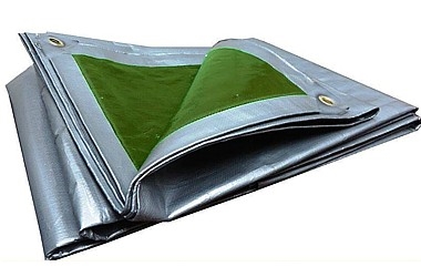 TARPAULIN 4x6M CUT SIZE  SILVER GREEN