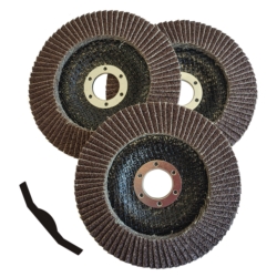 FLAP ABRASIVE DISCS THREE-PACK P80/125MM FOLDED 3X