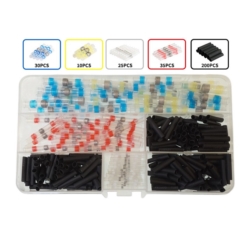 SZYBKOZŁACZKI KOSZULKI TERMOKURCZLIWE Z CYNĄ 100X 4 SIZES (4-6MM 1,5-2,5MM 0,4-1,0MM 0,25-0,34MM)  + 200X