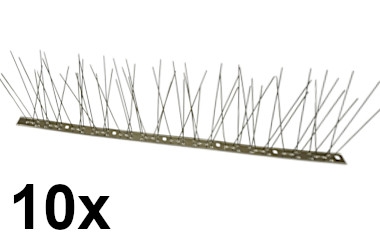 PIKI PROTIV PTICAM 10X 50CM STAINLESS BASE, SPIKES:6-4-6-4, W:8.5, H:11.8CM