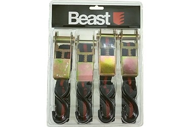 JEU DE SANGLES D`ARRIMAGE A CLIQUET 3M x 25MM 4X