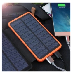 PANEL SOLARNY TURYST. ŁADOWARKA TELEFONU POWERBANK 20000 mAh, 4SOLAR PANEL, 15.5*8*3.3CM