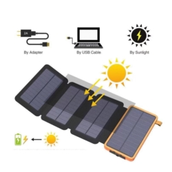 PANEL SOLARNY TURYST. ŁADOWARKA TELEFONU POWERBANK 20000 mAh, 4SOLAR PANEL, 15.5*8*3.3CM