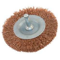 SZCZOTKA OBROT. STAL/MOSIĄDZ 100MM, PŁASKA 100MM STRAIGHT FLAT PIVOT 6MM BRASS