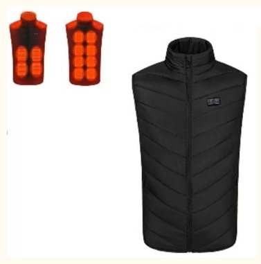 KAMIZELKA PIKOWANA MĘSKA DAMSKA PODGRZEWANA CZARNA RECHARGABLE EURO-SIZE L 175 BLACK