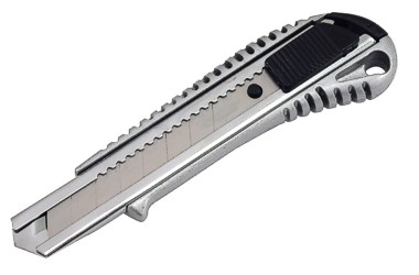 NÓŻ ŁAMANY WYSUWANY METALOWY, MASYWNY 18MM ZN-ALLOY METAL, MASSIVE