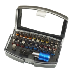 DRILLMACHINE BITS S2 STEEL, 30X BITS COLOUR, 2 ADAPT.