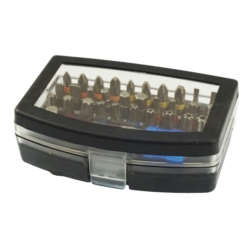 DRILLMACHINE BITS S2 STEEL, 30X BITS COLOUR, 2 ADAPT.