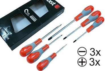 WKRĘTAKI ŚRUBOKRĘTY PŁASKIE I KRZYŻAKI ZESTAW 6X 80-150MM MAGNETIC CV