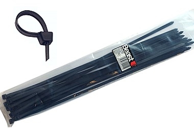 CABLE TIE SET 530x7.6MM BLACK NYLON 20X