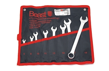 COMBINATION SPANNER SET 6-19MM CV 8X