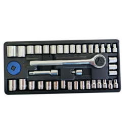 ZESTAW KLUCZY NASADOWYCH METRYCZNE I CALOWE 40EL. 4-13MM, 5/32''-15/32'', 1/4''-3/8'' 40X