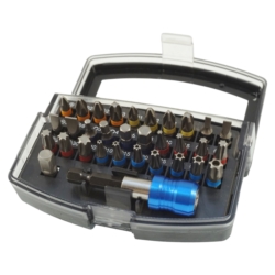 KOŃCÓWKI WKRĘTAKOWE BITY Z UCHWYTEM S2 STEEL, 30X BITS COLOUR, 2 ADAPT.