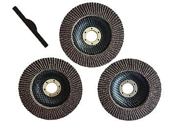 FLAP ABRASIVE DISCS THREE-PACK P40/125MM 3X