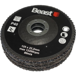FLAP ABRASIVE DISCS THREE-PACK P40/125MM 3X