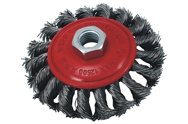 STEEL BRUSH ROTARY TWISTED WIRE M14 COIL BEVEL 100MM