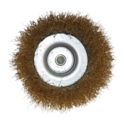 BROSSE ROT. ACIER/LAITON, CONIQUE, PIVOT 6MM PIVOT 6MM STRAIGHT CUP 100MM